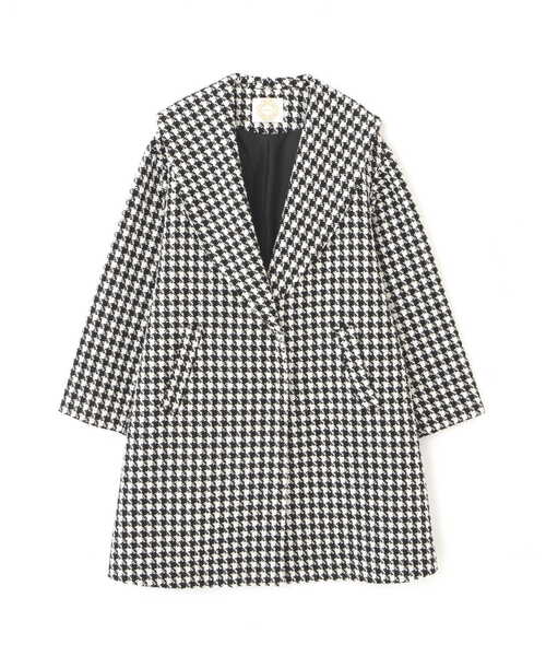 PROPORTION BODY DRESSING（プロポーションボディドレッシング）の「＜Ｅ＞千鳥柄ショールカラーミドルコート / 1212253901（チェスターコート・レディース・ブラック系その他・MEDIUM/SMALL）」の18枚目の写真