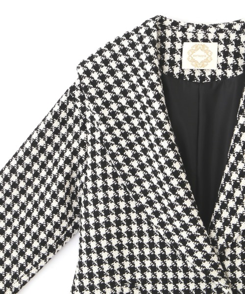 PROPORTION BODY DRESSING（プロポーションボディドレッシング）の「＜Ｅ＞千鳥柄ショールカラーミドルコート / 1212253901（チェスターコート・レディース・ブラック系その他・MEDIUM/SMALL）」の15枚目の写真
