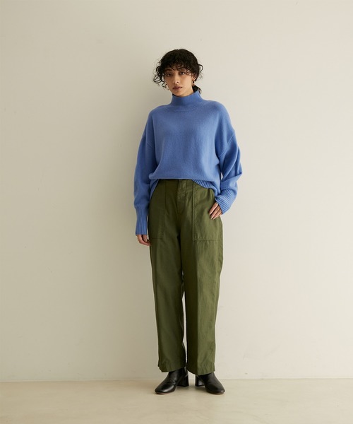 【手洗い可能】タスマニアウールハイネックニットプルオーバー