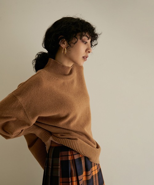 【手洗い可能】タスマニアウールハイネックニットプルオーバー