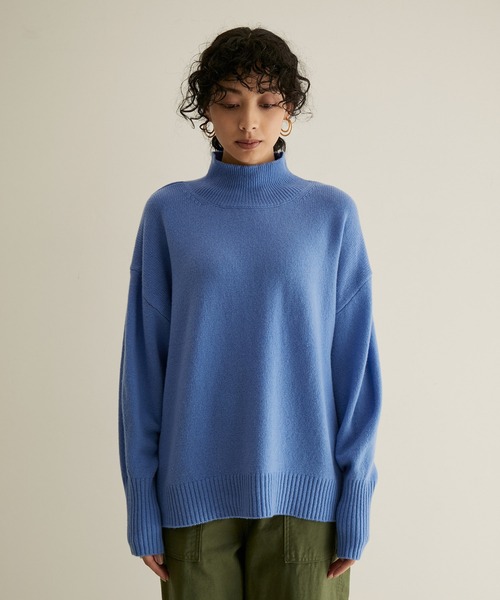 【手洗い可能】タスマニアウールハイネックニットプルオーバー