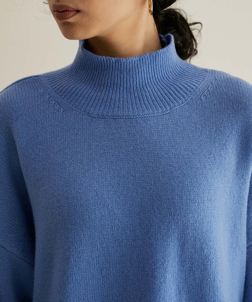 【手洗い可能】タスマニアウールハイネックニットプルオーバー