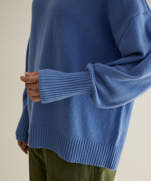 【手洗い可能】タスマニアウールハイネックニットプルオーバー