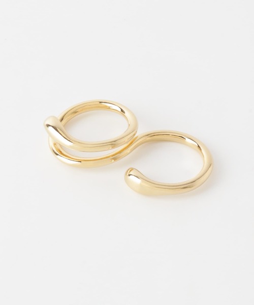 SMELLY（スメリー）の「カーブメタルダブルフィンガーリング（リング・レディース・ゴールド・-）」の3枚目の写真