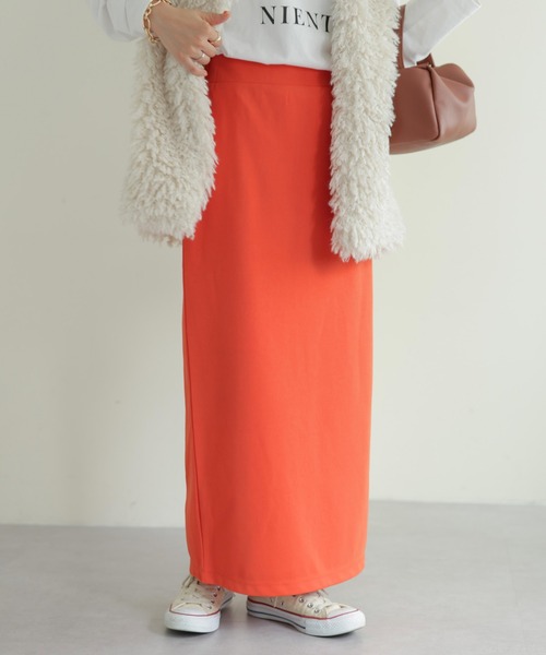 DISCOAT（ディスコート）の「リップルナロースカート（スカート・レディース・ブラック/ダークグリーン/ピンク/オレンジ/モカ・SMALL/MEDIUM/LARGE）」の5枚目の写真