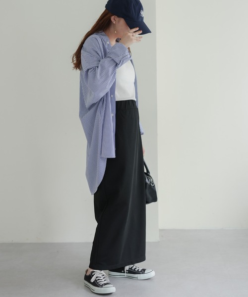 DISCOAT（ディスコート）の「リップルナロースカート（スカート・レディース・ブラック/ダークグリーン/ピンク/オレンジ/モカ・SMALL/MEDIUM/LARGE）」の8枚目の写真