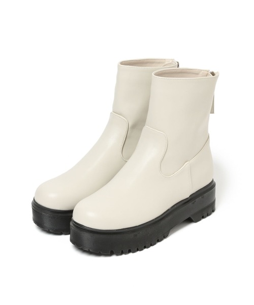 repipi armario（レピピ アルマリオ）の「バックZIPブーツ（ブーツ・キッズ・ホワイト/ブラック・MEDIUM/LARGE）」の5枚目の写真