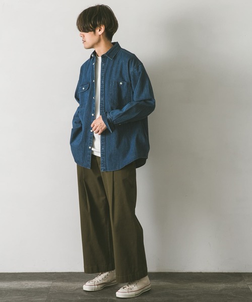 URBAN RESEARCH DOORS（アーバンリサーチドアーズ）の「デニムレギュラーカラーシャツ（シャツ/ブラウス・メンズ・ワンウォッシュ/インディゴブルー・LARGE/MEDIUM）」の9枚目の写真