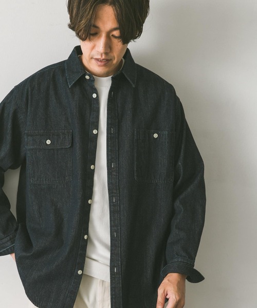 URBAN RESEARCH DOORS（アーバンリサーチドアーズ）の「デニムレギュラーカラーシャツ（シャツ/ブラウス・メンズ・ワンウォッシュ/インディゴブルー・LARGE/MEDIUM）」の12枚目の写真