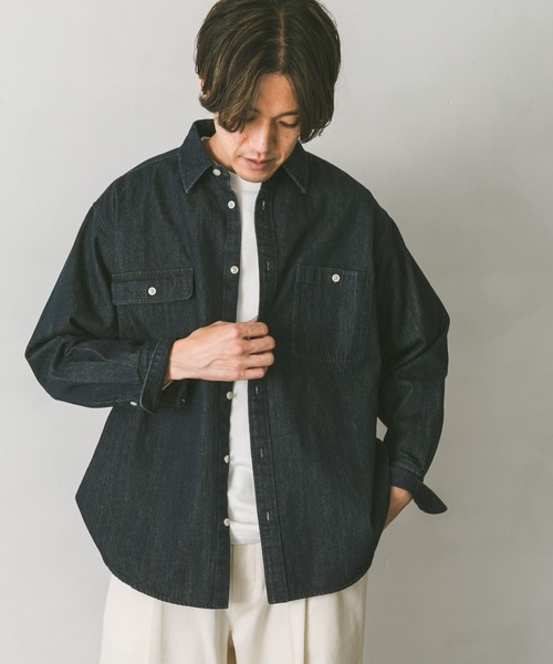 URBAN RESEARCH DOORS（アーバンリサーチドアーズ）の「デニムレギュラーカラーシャツ（シャツ/ブラウス・メンズ・ワンウォッシュ/インディゴブルー・LARGE/MEDIUM）」の14枚目の写真