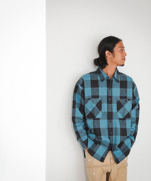 DAIRIKU×BEAMS×SSZダメージネルシャツ 【22aw】dairiku×ssz×beams原宿