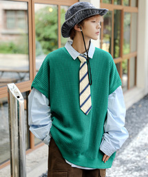 neos | 【neos -addictive design-】ビッグシルエット クルーネック ワッフル ベスト(ベスト)