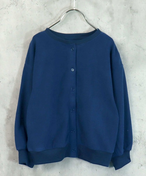 THE CASUAL（カジュアル）の「ドルマンスリーブ2WAYフリースカーデ（カーディガン/ボレロ・キッズ・ブラック/ダークグリーン/ベージュ/ネイビー/グレイッシュベージュ/チャコール・110cm/120cm/130cm/140cm/150cm/160cm）」の6枚目の写真