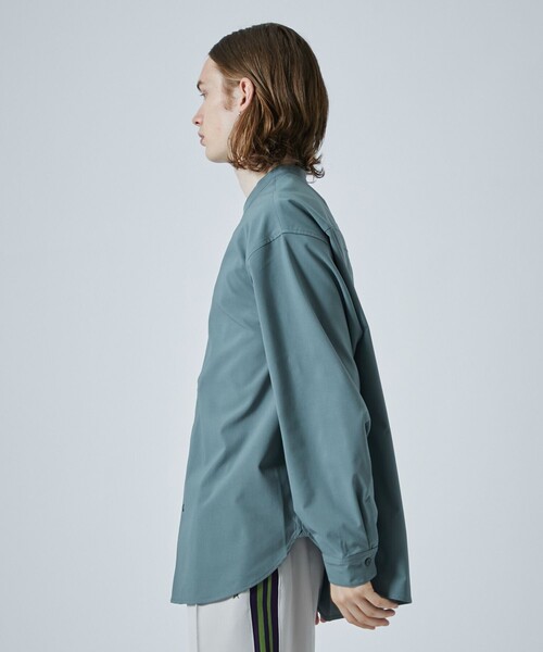 CITY TOKYO（シティトウキョウ）の「【洗える/シワ防止】FEEL LIGHTリラックスバンドカラーシャツ（シャツ/ブラウス・メンズ・ブラック/グレー/ブルー/ミント・1/2/3）」の9枚目の写真