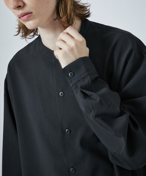 CITY TOKYO（シティトウキョウ）の「【洗える/シワ防止】FEEL LIGHTリラックスバンドカラーシャツ（シャツ/ブラウス・メンズ・ブラック/グレー/ブルー/ミント・1/2/3）」の15枚目の写真