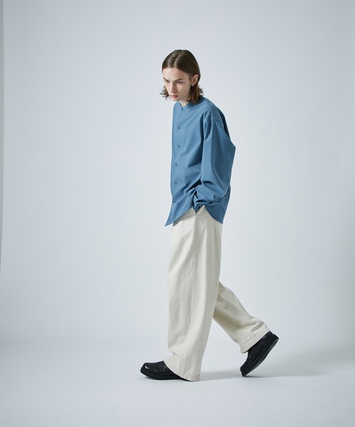 CITY TOKYO（シティトウキョウ）の「【洗える/シワ防止】FEEL LIGHTリラックスバンドカラーシャツ（シャツ/ブラウス・メンズ・ブラック/グレー/ブルー/ミント・1/2/3）」の8枚目の写真