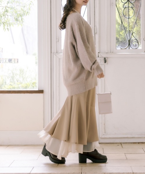 OLIVE des OLIVE(オリーブデオリーブ)の「裾シフォンマーメイドスカート(スカート・レディース・ライトベージュ/ブラック/ブラウン/チェック・FREE)」の15枚目の写真