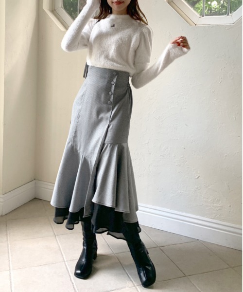 OLIVE des OLIVE(オリーブデオリーブ)の「裾シフォンマーメイドスカート(スカート・レディース・ライトベージュ/ブラック/ブラウン/チェック・FREE)」の13枚目の写真