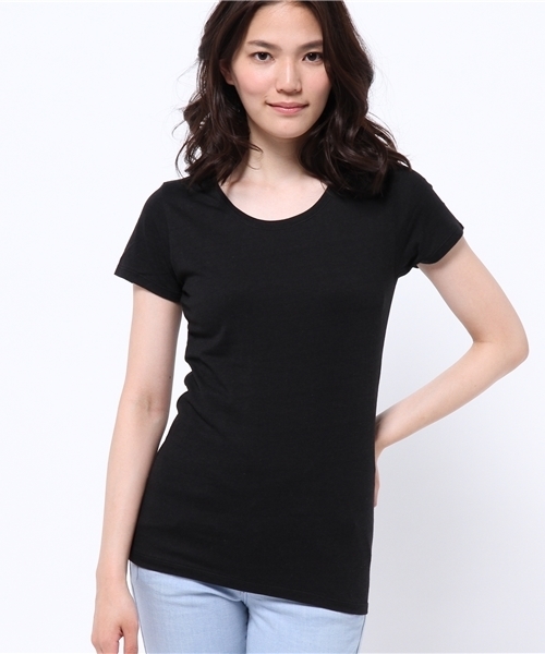 N.(N. Natural Beauty Basic)(エヌエヌナチュラルビューティーベーシック)の「ベーシックTシャツ(Tシャツ/カットソー・レディース・ブラック/ブラック系その他/グレー/ホワイト/ダークネイビー・MEDIUM)」の1枚目の写真