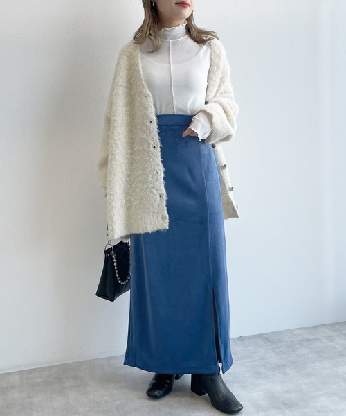 w closet（ダブルクローゼット）の「ベロアスリットロングスカート