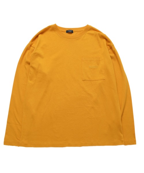 GLAZOS(グラソス)の「胸刺繍ポケット長袖Tシャツ(Tシャツ/カットソー・キッズ・グレー/オレンジ/カーキ/オフホワイト/パープル/ブラック・170cm/150cm/140cm/160cm)」の1枚目の写真