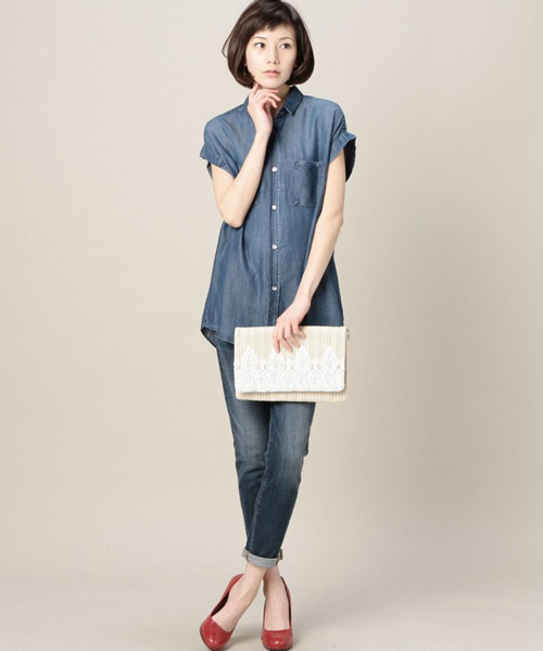 ROSE BUD(ローズバッド)の「(LL ACCESSORIES)B1681A LACE FLAP CLUTCH BAG(クラッチバッグ・レディース・ブラック/クリーム・ONE SIZE)」の12枚目の写真