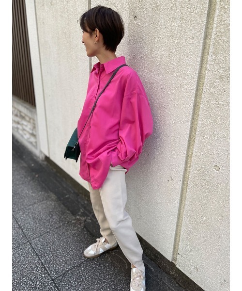 HEILIS(ヘイリス)の「ブロードオーバーサイズシャツ / カラーシャツ シャツ オーバーサイズ(シャツ/ブラウス・レディース・ブラック/ピンク・FREE)」の5枚目の写真