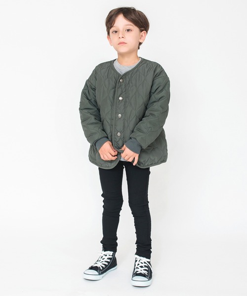 BRANSHES（ブランシェス）の「【キルティング】中綿ブルゾン（ブルゾン・キッズ・ブラック/カーキオリーブ・90/140/120/100/130/150/110）」の7枚目の写真