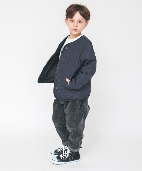 BRANSHES（ブランシェス）の「【キルティング】中綿ブルゾン（ブルゾン・キッズ・ブラック/カーキオリーブ・90/140/120/100/130/150/110）」の5枚目の写真