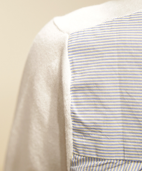 And A（アンドエー）の「コンビSHニット*（ニット/セーター・レディース・ホワイト/ライトグレー/ネイビー・FREE）」の8枚目の写真