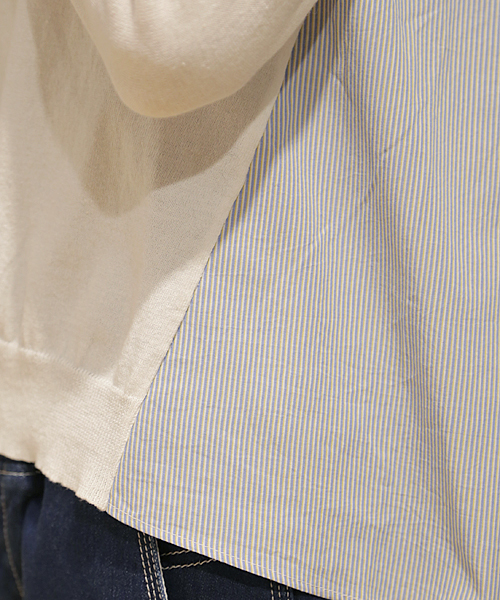 And A（アンドエー）の「コンビSHニット*（ニット/セーター・レディース・ホワイト/ライトグレー/ネイビー・FREE）」の17枚目の写真