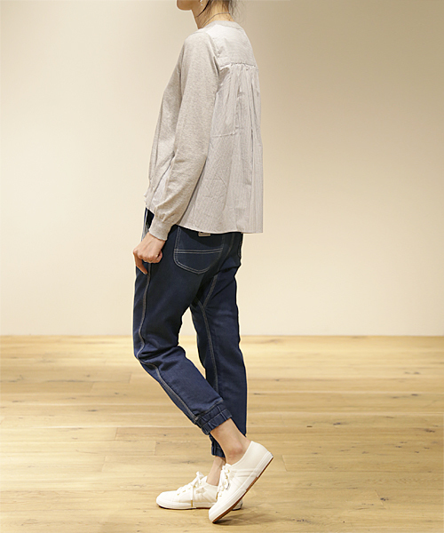 And A（アンドエー）の「コンビSHニット*（ニット/セーター・レディース・ホワイト/ライトグレー/ネイビー・FREE）」の19枚目の写真