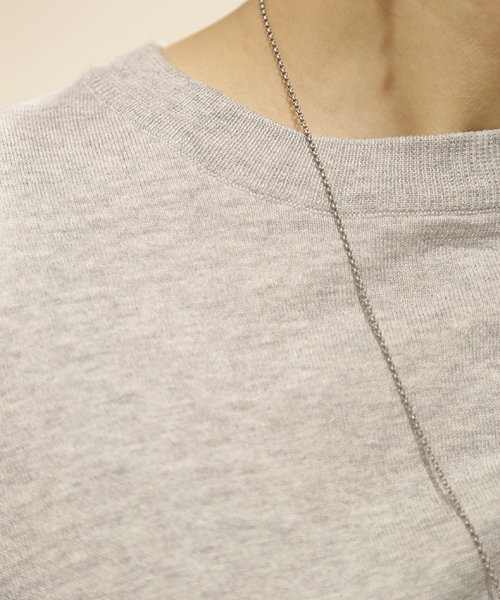 And A（アンドエー）の「コンビSHニット*（ニット/セーター・レディース・ホワイト/ライトグレー/ネイビー・FREE）」の11枚目の写真