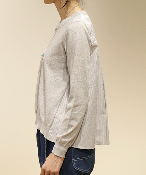 And A（アンドエー）の「コンビSHニット*（ニット/セーター・レディース・ホワイト/ライトグレー/ネイビー・FREE）」の9枚目の写真