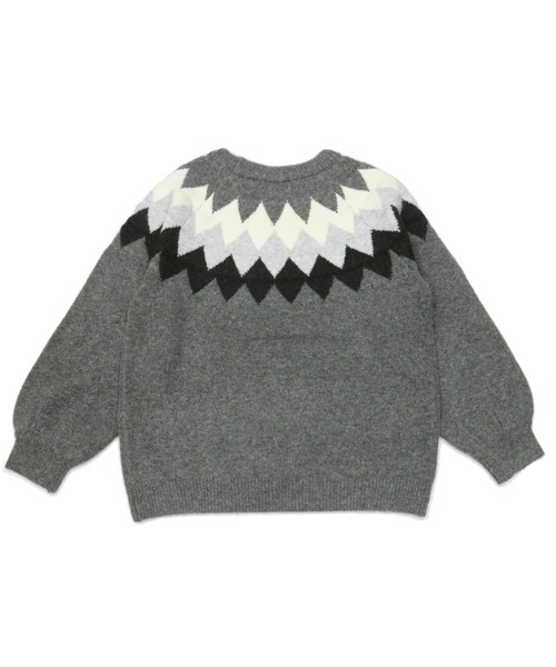 TOKYO SHIRTS（トウキョウシャツ）の「ジグザグジャガード編みニットプルオーバー（ニット/セーター・レディース・グレー/オフホワイト/ライトベージュ・M/L）」の8枚目の写真