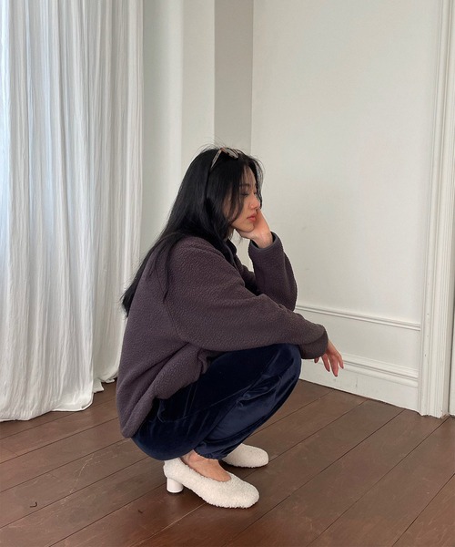 MUYMONA(ムイモナ)の「パイピング ボアジャケット mmw22a030【MUYMONA】【2022AW】(ブルゾン・レディース・ベージュ/ブルー/スミクロ・FREE)」の20枚目の写真