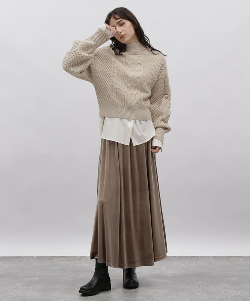LAKOLE（ラコレ）の「ベロアフレアロングスカート / 174825（スカート