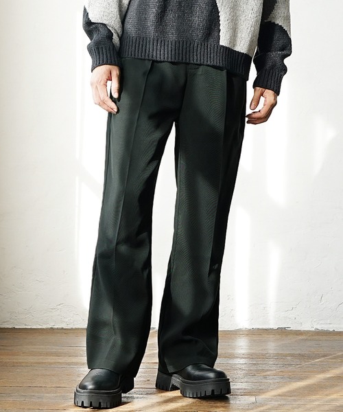 MinoriTY（マイノリティ）の「【MinoriTY】センタープレスセミフレアパンツ スラックス シューカットパンツ 夏服（スラックス・メンズ・ブラウン/ブラック/グリーン/チャコール・M/L/S）」の4枚目の写真