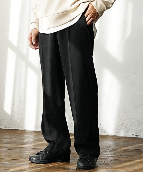 MinoriTY（マイノリティ）の「【MinoriTY】センタープレスセミフレアパンツ スラックス シューカットパンツ 夏服（スラックス・メンズ・ブラウン/ブラック/グリーン/チャコール・M/L/S）」の2枚目の写真