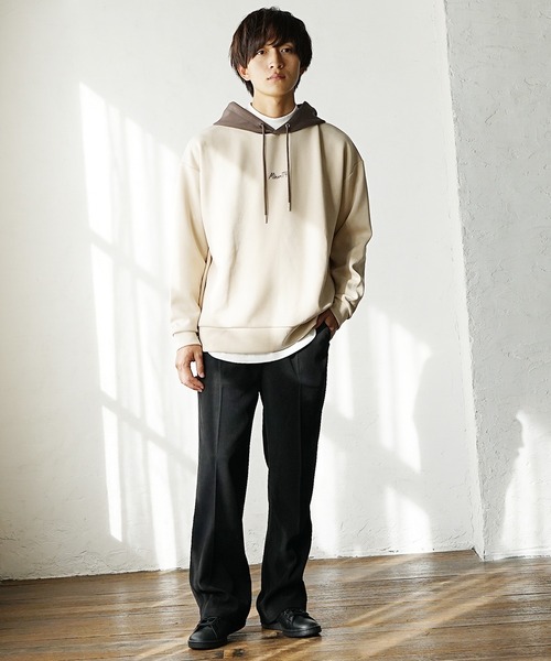 MinoriTY（マイノリティ）の「【MinoriTY】センタープレスセミフレアパンツ スラックス シューカットパンツ 夏服（スラックス・メンズ・ブラウン/ブラック/グリーン/チャコール・M/L/S）」の6枚目の写真