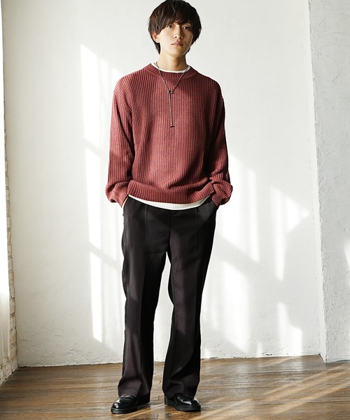 MinoriTY（マイノリティ）の「【MinoriTY】センタープレスセミフレアパンツ スラックス シューカットパンツ 夏服（スラックス・メンズ・ブラウン/ブラック/グリーン/チャコール・M/L/S）」の9枚目の写真