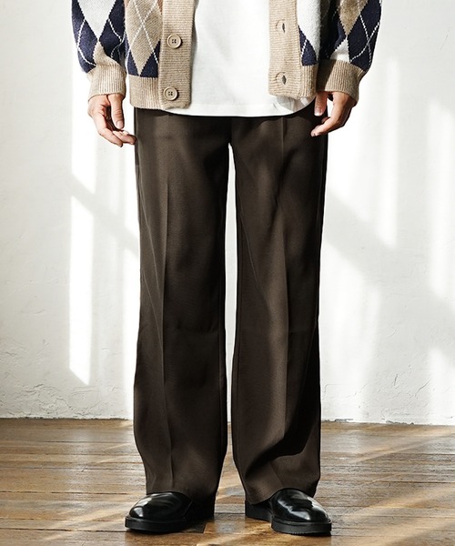 MinoriTY（マイノリティ）の「【MinoriTY】センタープレスセミフレアパンツ スラックス シューカットパンツ 夏服（スラックス・メンズ・ブラウン/ブラック/グリーン/チャコール・M/L/S）」の10枚目の写真