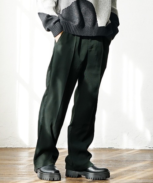 MinoriTY（マイノリティ）の「【MinoriTY】センタープレスセミフレアパンツ スラックス シューカットパンツ 夏服（スラックス・メンズ・ブラウン/ブラック/グリーン/チャコール・M/L/S）」の14枚目の写真