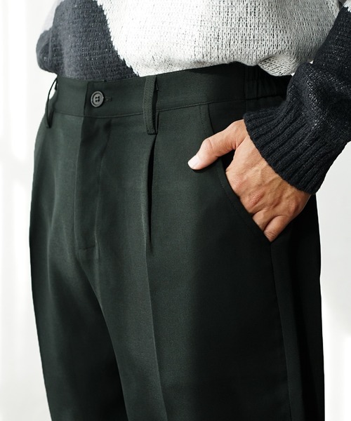 MinoriTY（マイノリティ）の「【MinoriTY】センタープレスセミフレアパンツ スラックス シューカットパンツ 夏服（スラックス・メンズ・ブラウン/ブラック/グリーン/チャコール・M/L/S）」の19枚目の写真