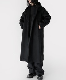 minsobi | フードロングコート ウールロングコート(ステンカラーコート)