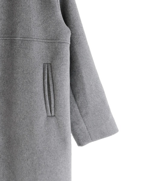 minsobi（ミンソビ）の「フードロングコート ウールロングコート（ステンカラーコート・メンズ・ブラック/グレー・FREE）」の19枚目の写真