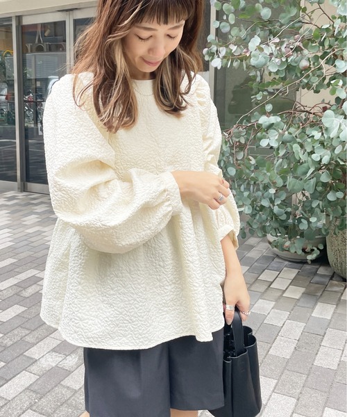 ジャガードペプラムブラウス ジャガード ペプラムブラウス｜KarLParkLane Style ONLINE SHOP