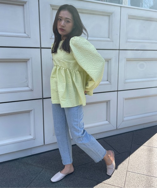 StyleSea（スタイルシー）の「ジャガードペプラムブラウス（シャツ/ブラウス・レディース・ブラック/アイボリー/イエロー・FREE）」の20枚目の写真