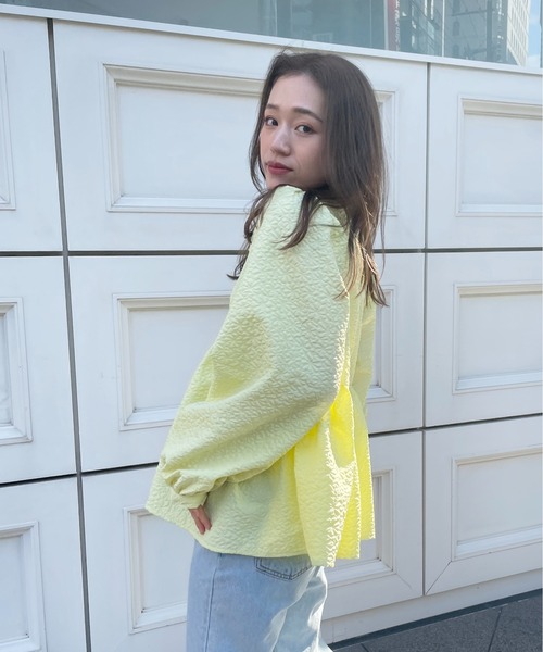 StyleSea（スタイルシー）の「ジャガードペプラムブラウス（シャツ/ブラウス・レディース・ブラック/アイボリー/イエロー・FREE）」の16枚目の写真