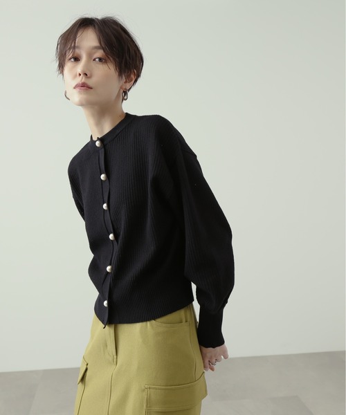 N.(N. Natural Beauty Basic)(エヌエヌナチュラルビューティーベーシック)の「◆パールボタンカノコニットカーディガン(カーディガン/ボレロ・レディース・ブラック/オフホワイト/ピンク/ライトグリーン・MEDIUM)」の19枚目の写真